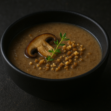 Mushroom and Chestnut Soup with Thyme