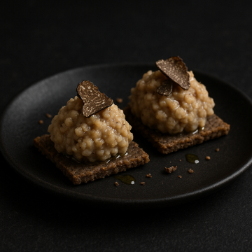 Roasted Chestnut and Truffle Pâté on Buckwheat Crackers